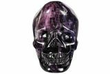 Carved, Purple Fluorite Skull #108758-1